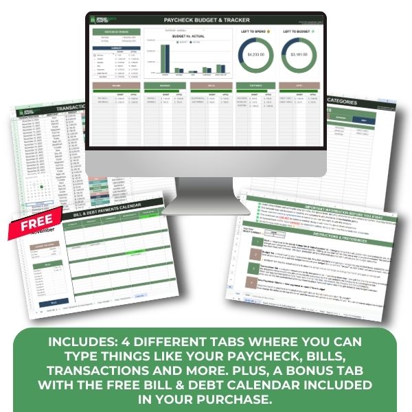 All-in-One Paycheck Budget Tracker
